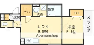 クリエオーレ門真南Ⅱ【3階】の間取り