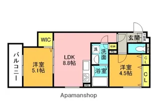 クリエオーレ桜園Ⅱ【1階】の間取り