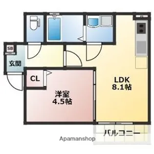 ALEGRIA四条畷【2階】の間取り