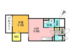 フォレストクリエオーレ上島町弐番館【1階】の間取り