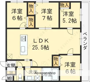 MESSAGE苦楽園三番町【1階】の間取り