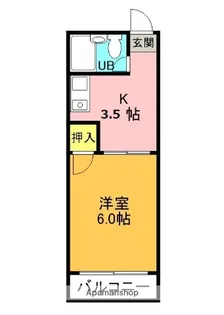 ハイツ北之町B棟【101号室】の間取り