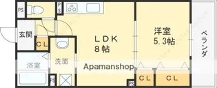クリエオーレ大池町Ⅰ【202号室】の間取り