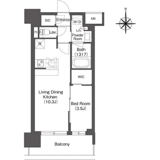 コンフォリア新大阪宮原Q【0208号室】の間取り