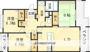 東香里野村マンション【2階】の間取り