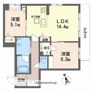 シャーメゾン シンフォニア【2階】の間取り