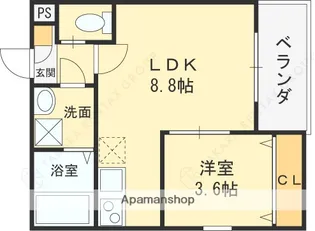 ジーメゾン枚方走谷ルクシエ【3階】の間取り