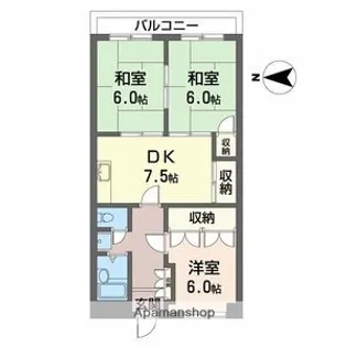 ハーティ忍ヶ丘Ⅴ番館【4階】の間取り