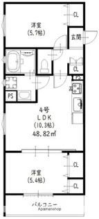 クリエオーレ秦町【304号室】の間取り