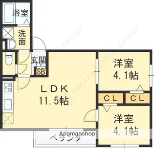 (仮称)Tio寝屋川市駅【203号室】の間取り