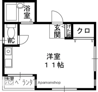 1Rの間取り画像