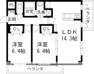 アグレアブル【1階】の間取り