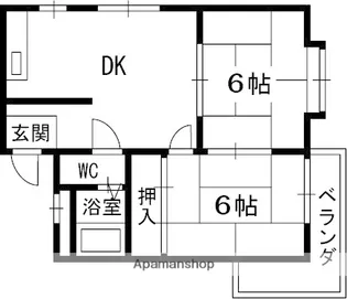 サンコーポ香里【2階】の間取り