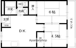 清水谷コーポ【2階】の間取り