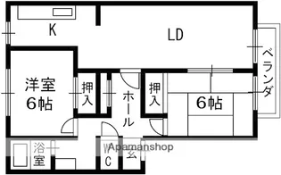 デュバン・ドーレ【A102号室】の間取り