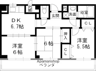 フレアコートコスモ【2階】の間取り