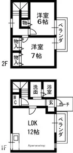 コスモコート西【1階】の間取り