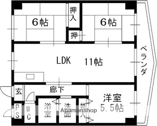 プランドール【6階】の間取り