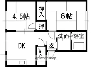 まるきハイツ大利【201号室】の間取り