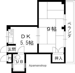 1DKの間取り画像