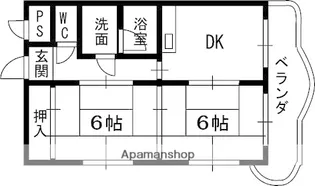 ニューハイツ岡山手【102号室】の間取り