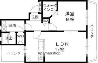 GRAND岡山手【303号室】の間取り