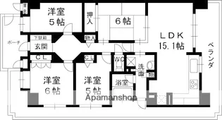 レスタージュ枚方長尾【3階】の間取り