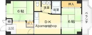 丸信リバーサイドコーポ1棟【9階】の間取り