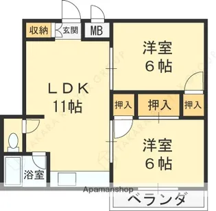 福助ハイツ【302号室】の間取り
