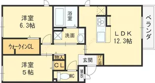 グランシャリオ藤【3階】の間取り