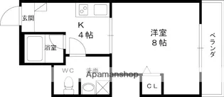 ルプリーズ西宮北口【3階】の間取り