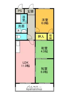 大阪府枚方市走谷2丁目【マンション】の間取り