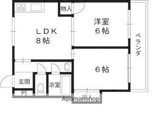 シャトラン香里園【2階】の間取り