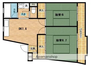 翠光ハイツ【4階】の間取り