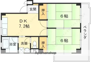 翠光ハイツ【4階】の間取り