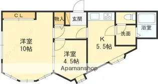 ホルム夙川【1階】の間取り