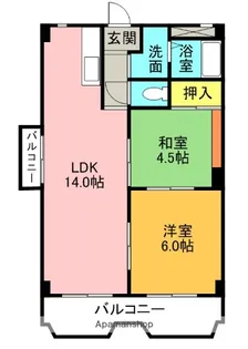 レオパレス香里【3階】の間取り