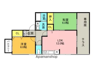 メルベーユ渚【1階】の間取り