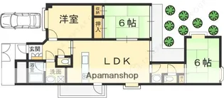 フロイデ城北【107号室】の間取り