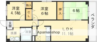 フレーシア布施【3階】の間取り