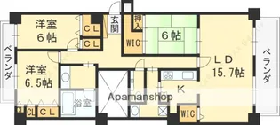 ビクトリアコート夙川【6階】の間取り