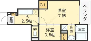 セレッソ菊水【101号室】の間取り