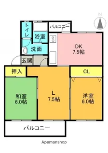 香里三井第2次南住宅A6棟【408号室】の間取り