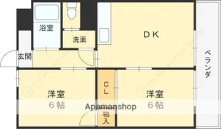 松栄畷ハイツ【4階】の間取り
