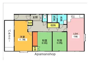 大阪府枚方市長尾家具町2丁目【マンション】の間取り