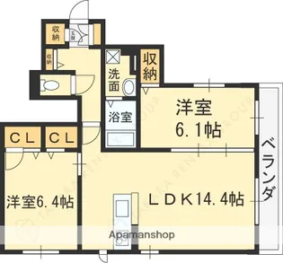 サンドミール世木Ⅲ【101号室】の間取り