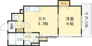 クリエオーレ橋波西之町【3階】の間取り