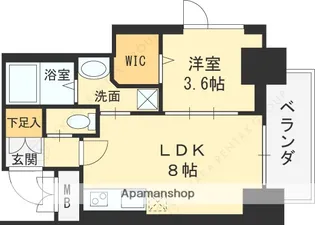 守口プライマリーワン【1004号室】の間取り