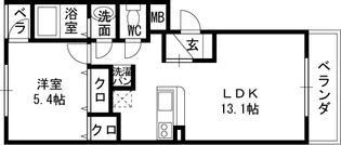 モンテローザ北斗町【1階】の間取り
