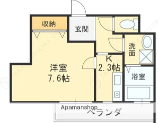アクアカデーレ大宮【201号室】の間取り